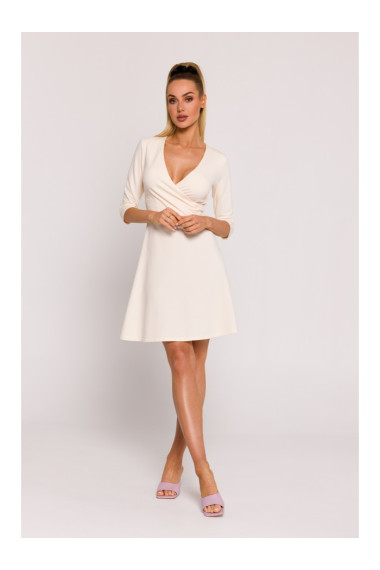 M786 Облегающее мини-платье - кремовый