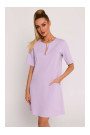M788 Платье-трапеция с карманами спереди - фиолетовый