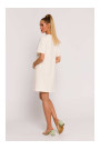 M788 Платье-трапеция с карманами спереди - кремовый