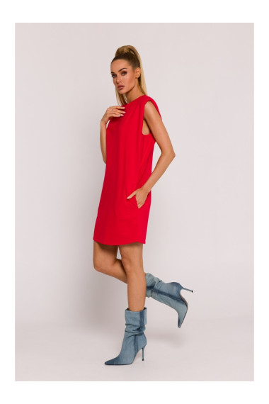 M789 Mini kleita ar plecu polsterējumu - sarkana