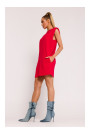 M789 Мини-платье с накладками на плечах - красный