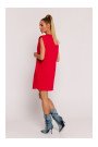 M789 Мини-платье с накладками на плечах - красный