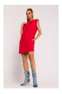 M789 Мини-платье с накладками на плечах - красный