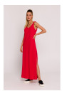 M791 Платье макси с глубоким V-образным вырезом - красный