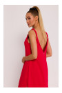 M791 Платье макси с глубоким V-образным вырезом - красный