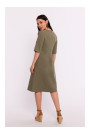B280 Kleita ar V veida izgriezumu un trapecēm - olīvu zaļa