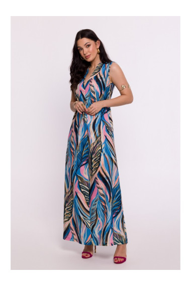 B283 Платье с принтом макси - модель 2