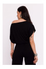 B287 Tops no viskozes ar izgriezumu bez plecu izgriezuma - melns