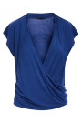 B288 Viskozes apmetuma krekliņš ar V veida kakla izgriezumu - zils