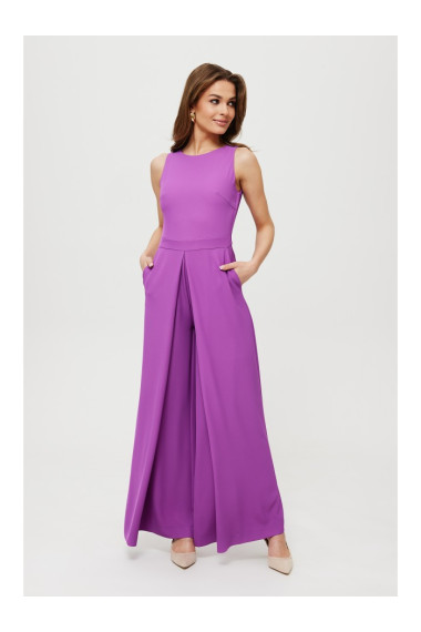 K184 Plašs kombinezons ar platām kājām - lavandas krāsā