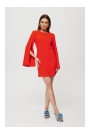 K190 Мини-платье с разрезными рукавами - красный
