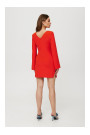 K190 Мини-платье с разрезными рукавами - красный