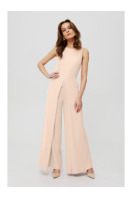 K184 Plašs kombinezons ar platām kājām - krēmkrāsas krāsas