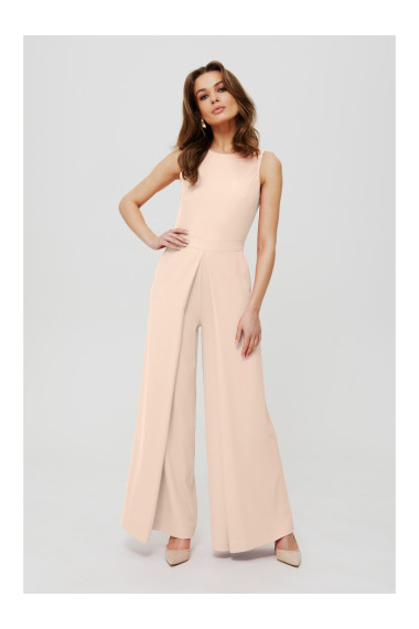 K184 Джемпер с широкими штанинами - кремовый