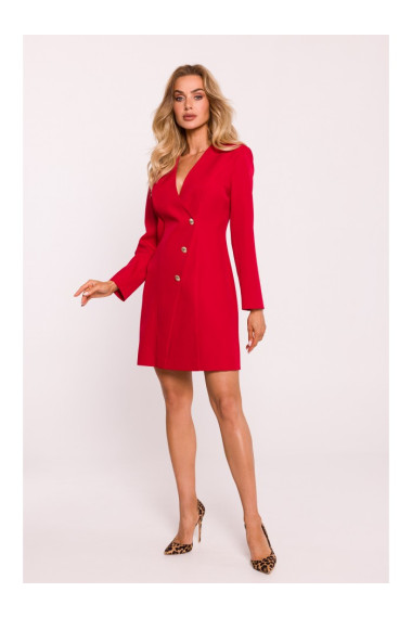 M793 Žaketes kleita ar zelta pogām - sarkana