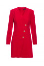 M793 Платье-блейзер с золотой пуговицей - красный
