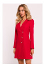 M793 Платье-блейзер с золотой пуговицей - красный