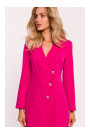 M793 Платье-блейзер с золотой пуговицей - фуксия