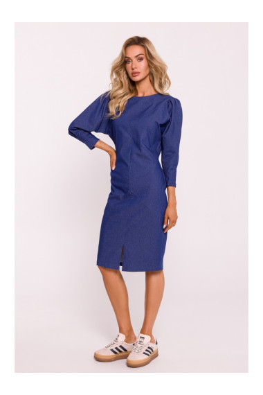 M803 Kleita ar pūkainām piedurknēm - zila