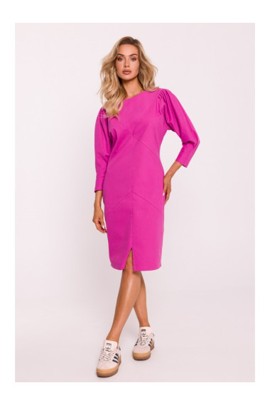 M803 Платье с пышными рукавами - розовый