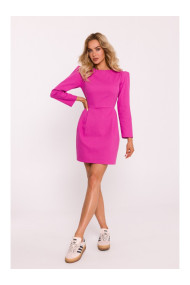 M805 Мини-платье с длинными рукавами - розовый