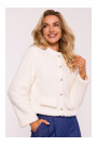 M807 Apcirptas plīšains bleizers - ekru krāsā