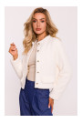 M807 Apcirptas plīšains bleizers - ekru krāsā