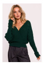 M809 Обрезанный пуловер с V-образным вырезом - зеленый