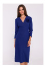 S372 Цветочное платье-карандаш - синий