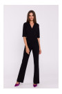 S377 Peplum kombinezons - melns