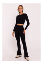 M816 Ребристые леггинсы с раздельным дизайном ног - черный
