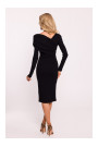 M820 Трикотажное платье с асимметричным вырезом - черный