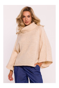 Свитер с водолазкой M822 Trapeze - бежевый