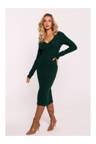 M824 Džempera kleita ar V veida apkakli - zaļa