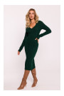 Платье-свитер с V-образным вырезом M824 - зеленый