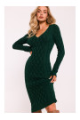 Платье-свитер с V-образным вырезом M824 - зеленый