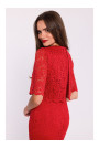 S379 Кружевное платье с двухслойным верхом - красный