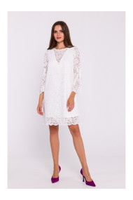 S380 Кружевное платье в форме трапеции - экрю