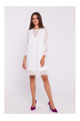 S380 Trapeces formas mežģīņu kleita - ekru krāsā