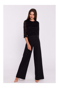 S381 Kombinezons ar mežģīņu detaļām - melns