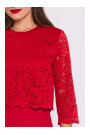 S381 Джемпер с кружевными деталями - красный
