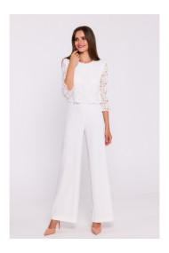 S381 Джемпер с кружевными деталями - экрю