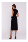 S382 Платье-миди без рукавов - черный