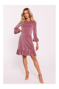 M825 Samta kleita ar volāniem - kreps rozā krāsā