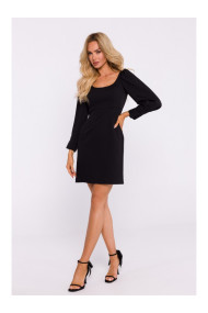 M836 Мини-платье с квадратным вырезом - черный