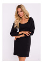 M836 Мини-платье с квадратным вырезом - черный