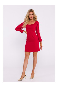 M836 Мини-платье с квадратным вырезом - красный