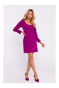 M836 Мини-платье с квадратным вырезом - рубиновый