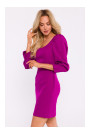M836 Мини-платье с квадратным вырезом - рубиновый