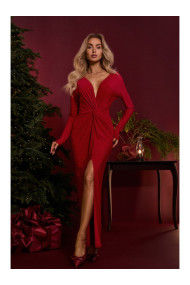 M840 Платье макси с узлом - красный